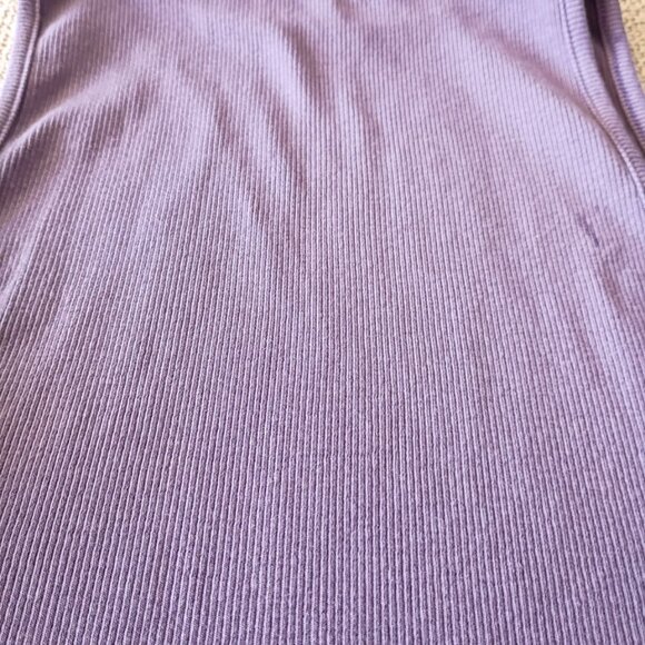 Zara Purple Turtleneck sleeveless Top ribbed cotton Size M - Picture 4 of 6